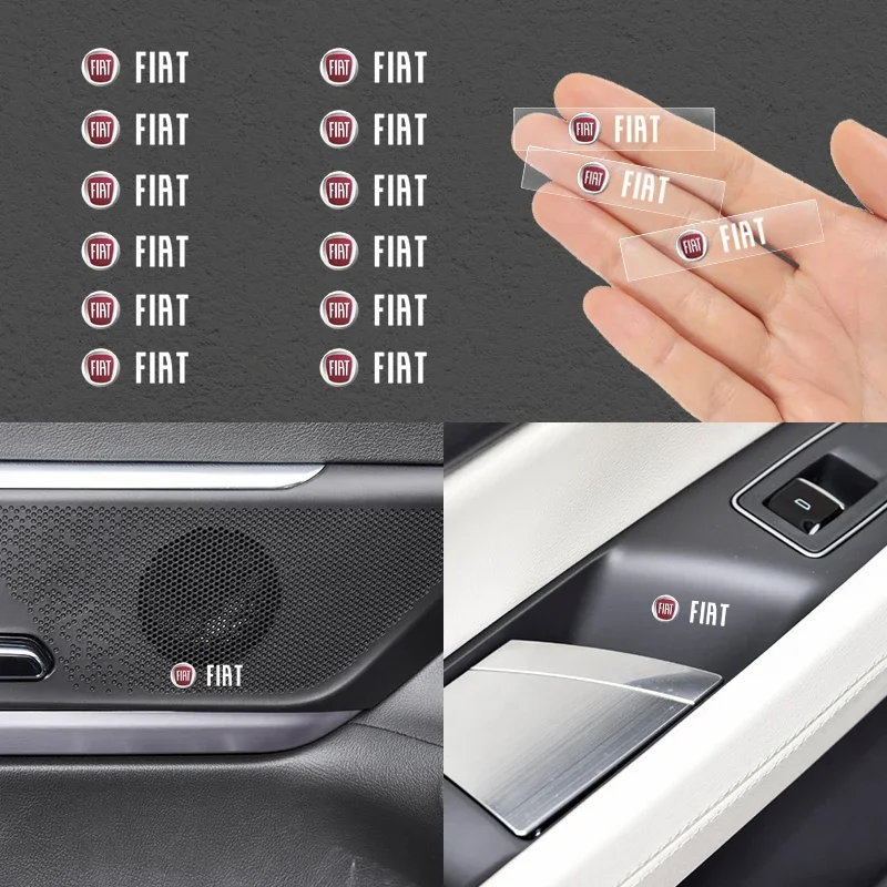 1/2/5/10pcs Car Sticker Steering Wheel Interior Sticker for Fiat Punto Abarth 500 Stilo Ducato Palio Bravo Doblo Car Accessories