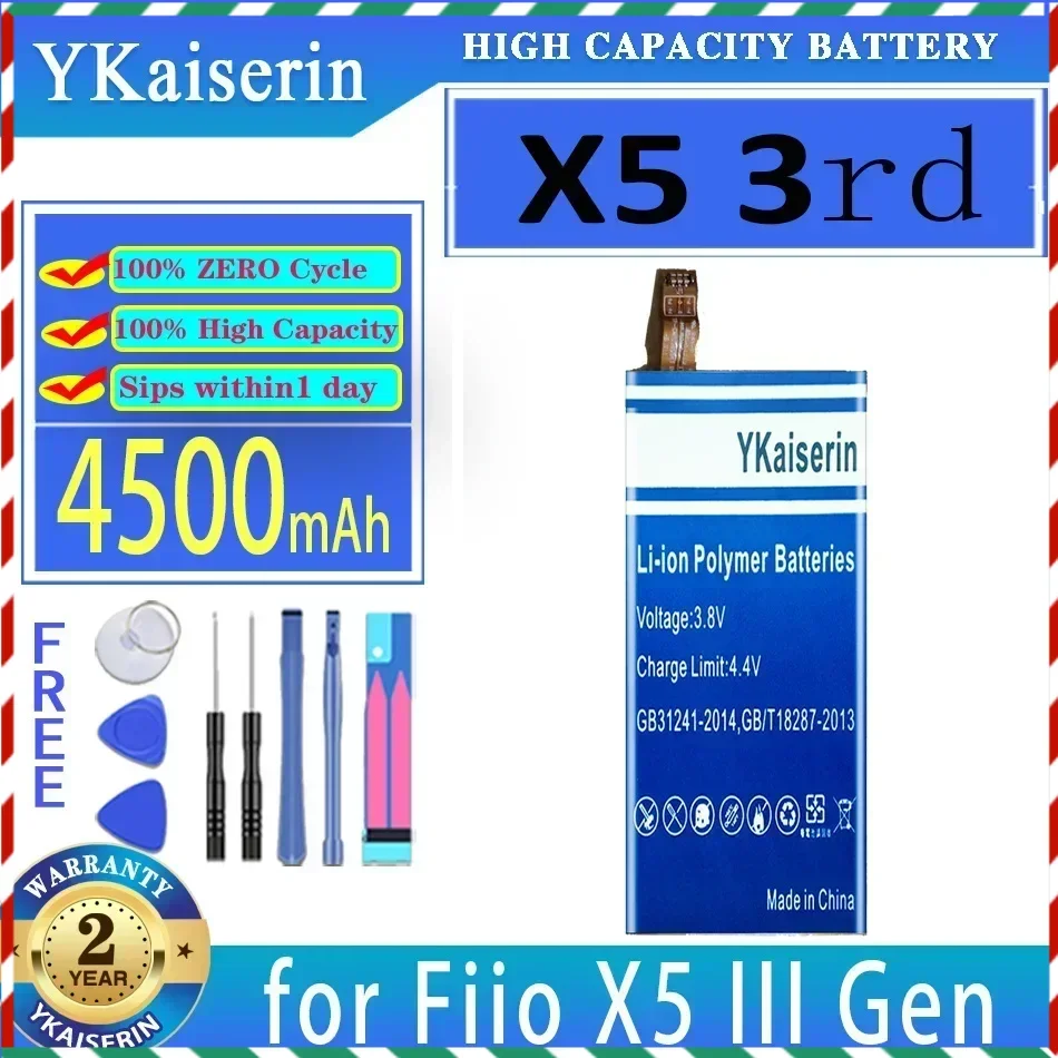 

YKaiserin 4500mAh Replacement Battery 3rd for Fiio X5 III Gen 3 Player Digital Batteries