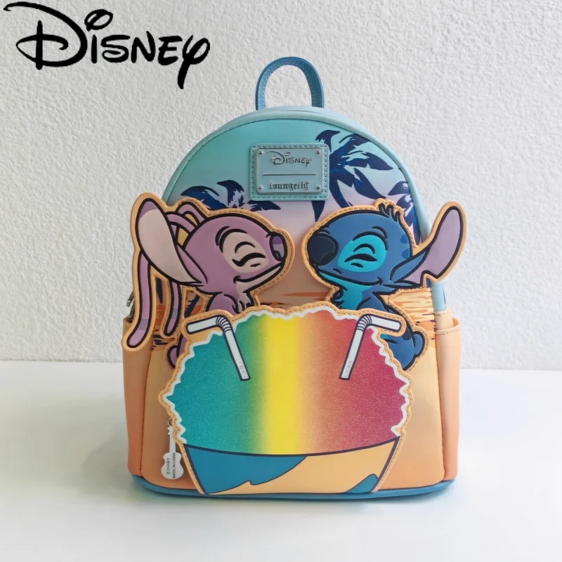 Disney Loungefly Stitch Shaved Ice Dating Shi Dizai Luminous Backpack Backpack School Backpack Girl Gift 3d Cartoon Cute Double