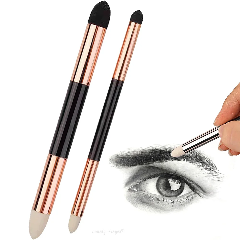 2Pcs Sketch Blending Sponge Pens, Double Headed, Washable & Reusable, for Artists, Shadowing, Detailing and Correcting Drawings