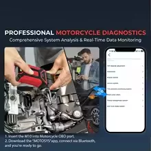 JDiag M10 Bluetooth OBD2 Motorcycle Diagnostic Tool Scanner Oil Ret TPS Service Reset ABS Coding CO Idle For Harley/BMW/ktm view 6