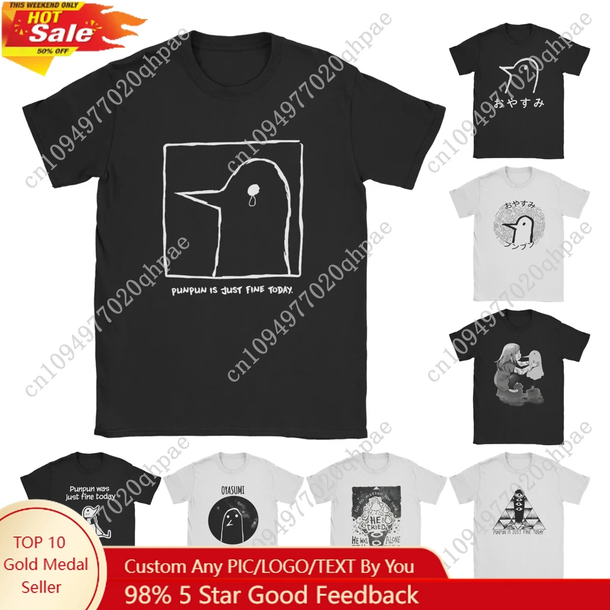 

Oyasumi Goodnight Punpun Is Just Fine Today T-Shirt Men manga Anime Pure Cotton Tees Round Neck Short Sleeve T Shirts Plus Size