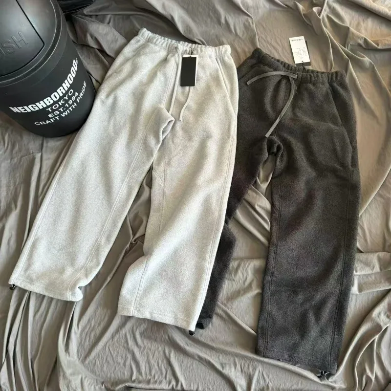 

Goldwin Rain Flower Velvet Loose Wide Leg Sweatpants Men Women Drawstring Casual Winter Keep Warm Pants High Quality Trousers