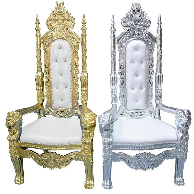 

High Back Gold Throne Chair Royal Luxury Wedding Chair Royal King Throne Chair