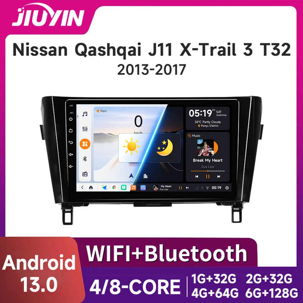 Android 13 Car Radio Multimedia For Nissan X-TRAIL X Trail T32 Qashqai 2 J11 2013 - 2017 Autoradio 2 Din Carplay gps NO dvd