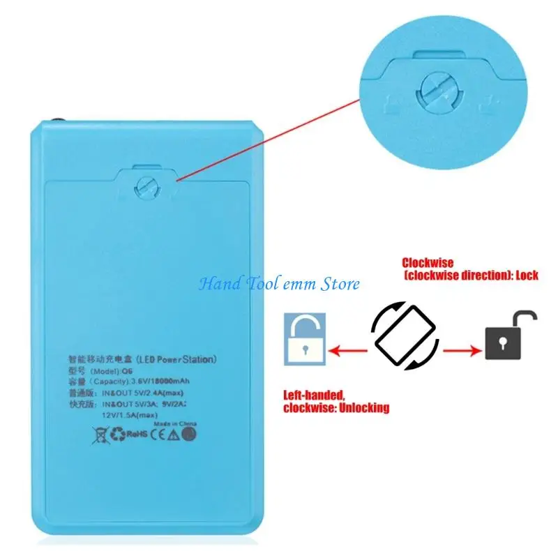 

H37F Fast Chargers Shell Powerbank Case For 6PCS 18650 Batteries Holder Easy Assembly