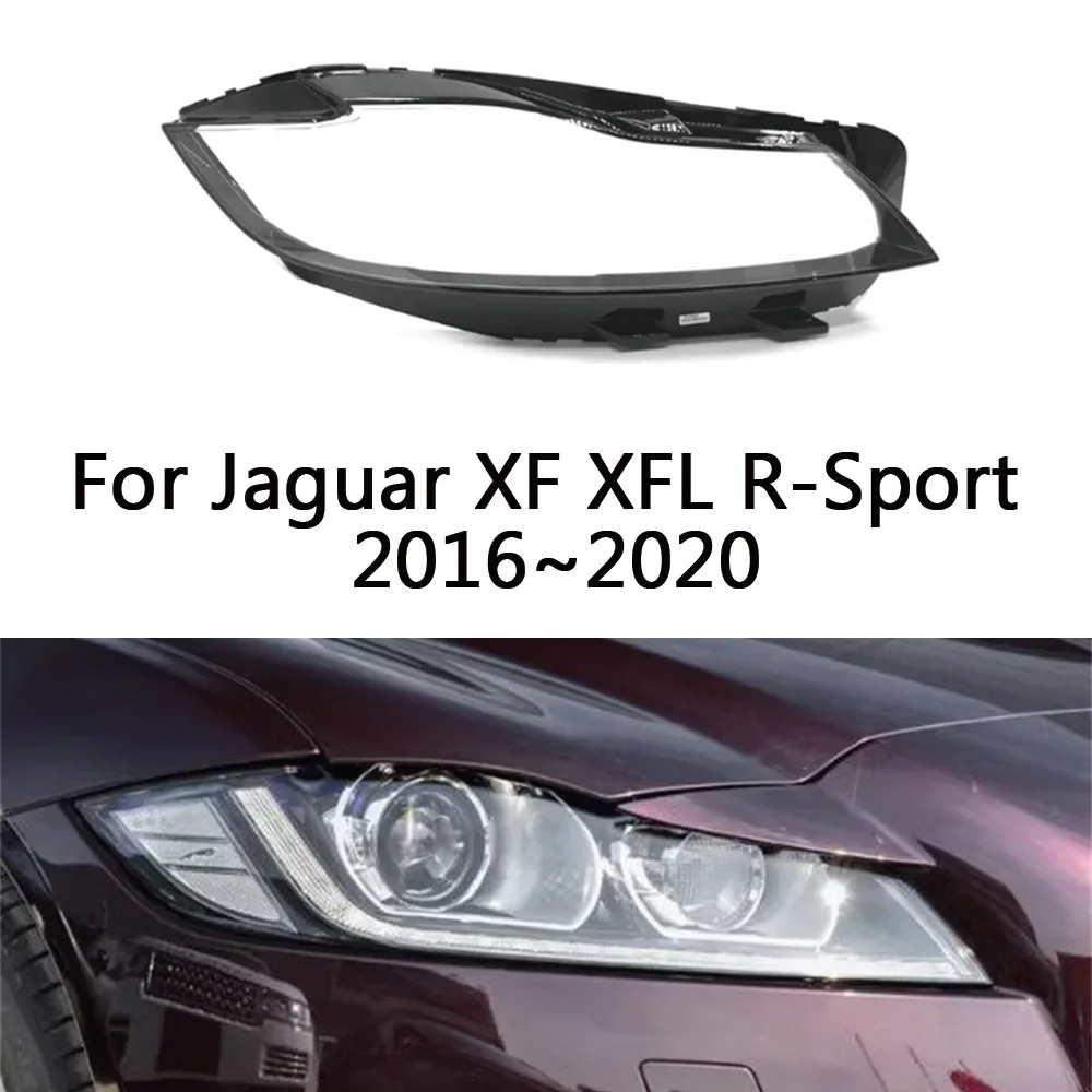 HTTCY For Jaguar XF XFL R-Sport 2016~2020 Car Headlight Cover Lens Shell Lampcover Lampshade Headlamp housing