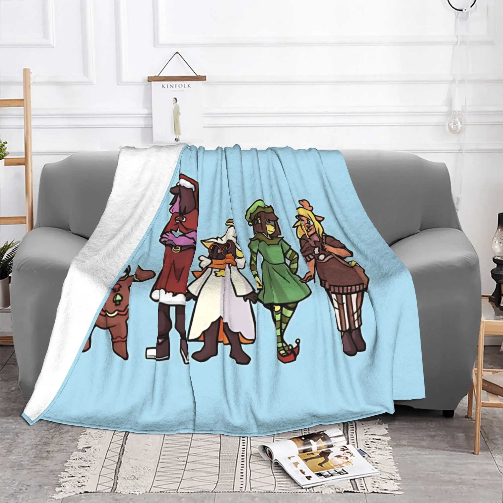 1PC Home Cutecore Pixel Monster Graphic Deltarune Blanket Super Cosy Plush Home Living Room Sofa Halloween