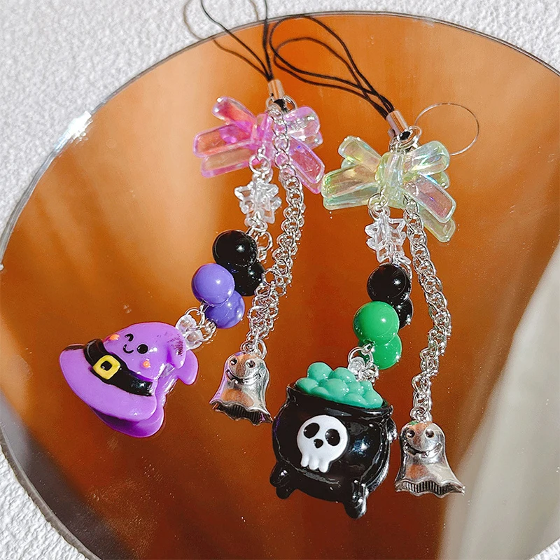 Ghost Doll Mobile Phone Chain Wizard Hat Keychain Pendant Cellphone Rope Hanging Chain Phone Lanyard Earphone Chain Camera Chain