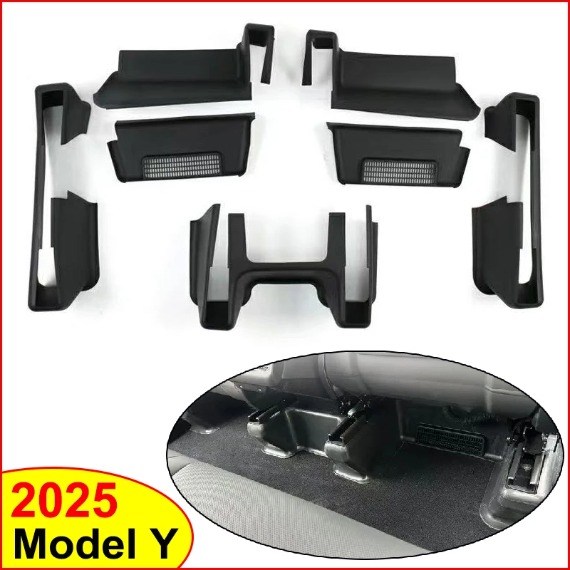 

For Tesla Model Y Juniper 2025 TPE Under Seat Corner Guard Seat Slide Rails Protector Cover Anti-Kick Decor Flocking MY LAUNCH