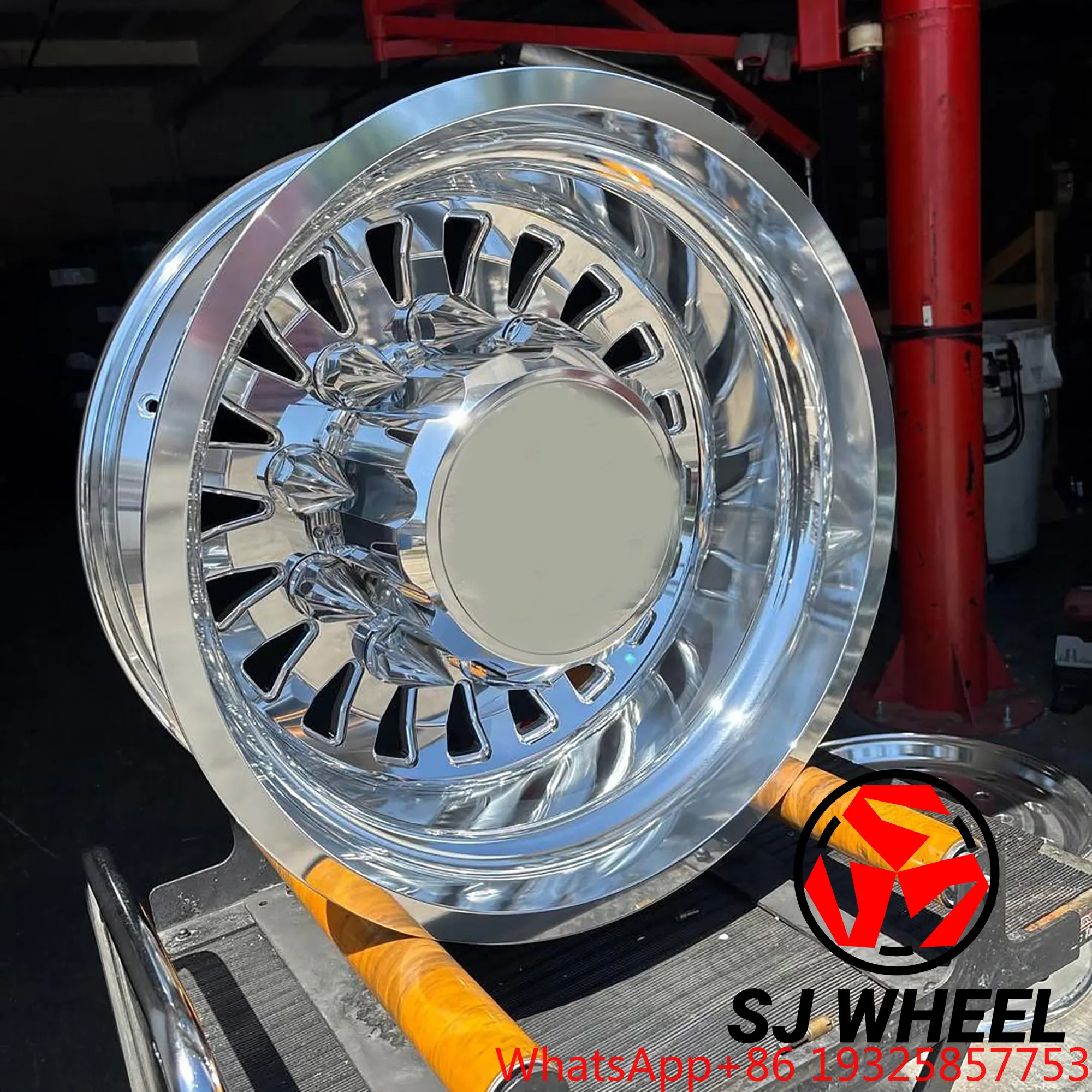 SJ Rims Custom Polished Chrome 22 24 26 28 30 Inch Dually Wheels Deep Dish 8x165.1 8x200 10x225 for  F350 . 3500