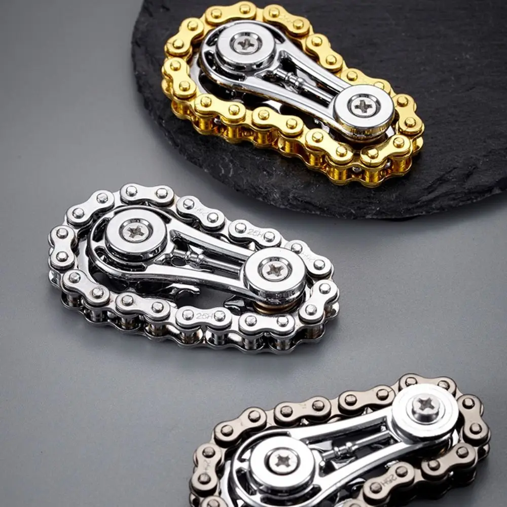 Chains Gear Fingertip Gyro Mechanical Gyroscope Spinning Top Hand Spinner Chain Gear Fingertip Sprocket Metal