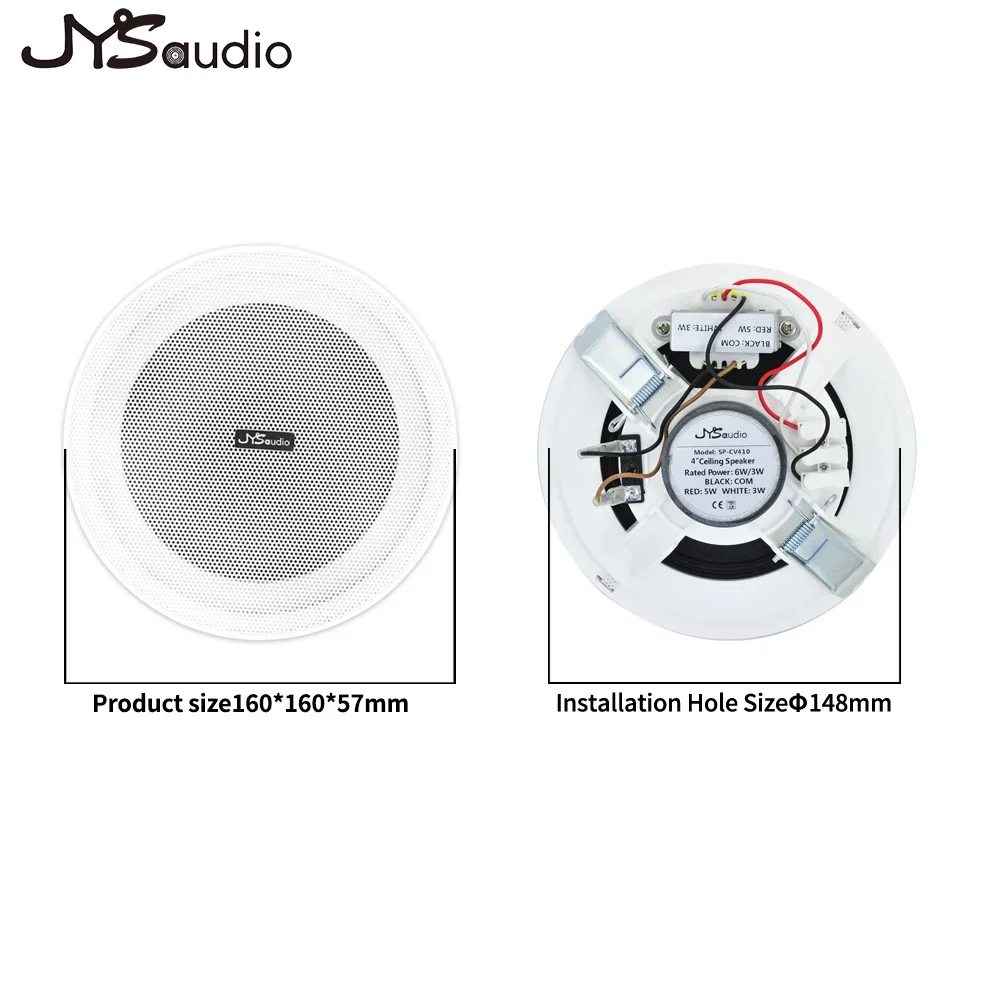 Умный дом, Встроенная стереосистема без рамы, 4 дюйма, коаксиальный HIFI, потолочный фиксированный сопротивление, частота профессиональный громкоговоритель PA, система для помещений CN