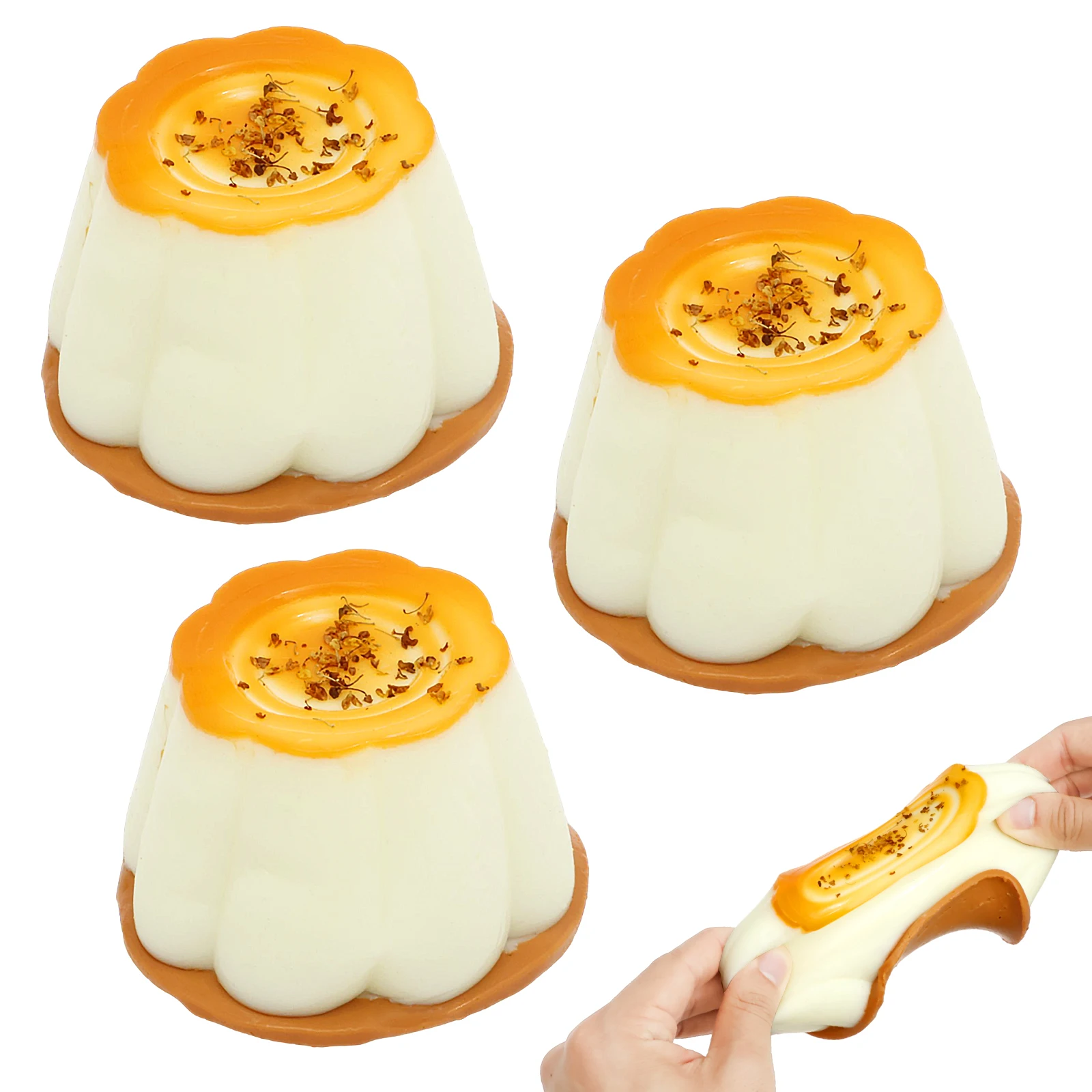 

3 шт., игрушка ручной работы, силиконовая игрушка с имитацией пудинга, медленный отскок, игрушка для снятия стресса, выдерживает многократное сжимание и растяжка