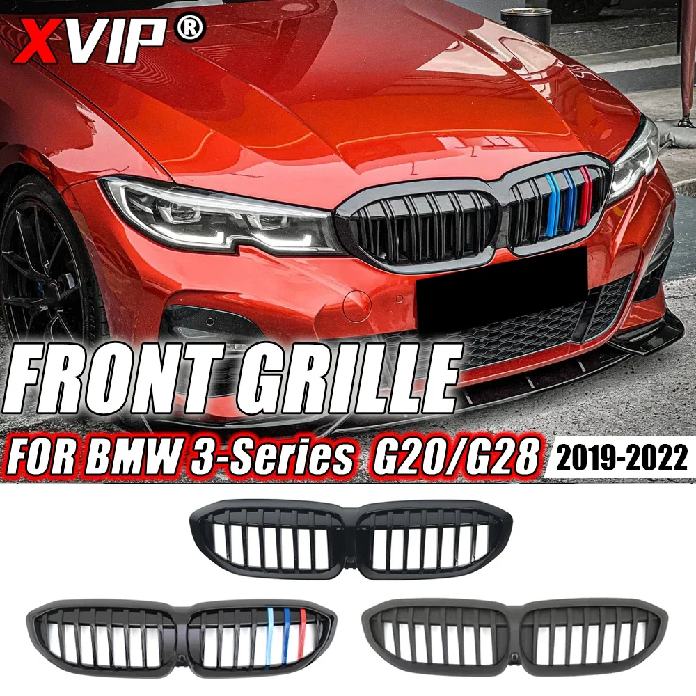 

XVIP Gloss Single Line Style Racing Grilles For BMW 3-Series G20 G21 G28 2019-2022 318i 320d 330i 340i M Sport Dual Slats Grills