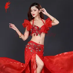 Ropa de danza del vientre profesional para mujer, trajes de danza del vientre Oriental, traje de actuación de danza del vientre, S, M, L, nuevo