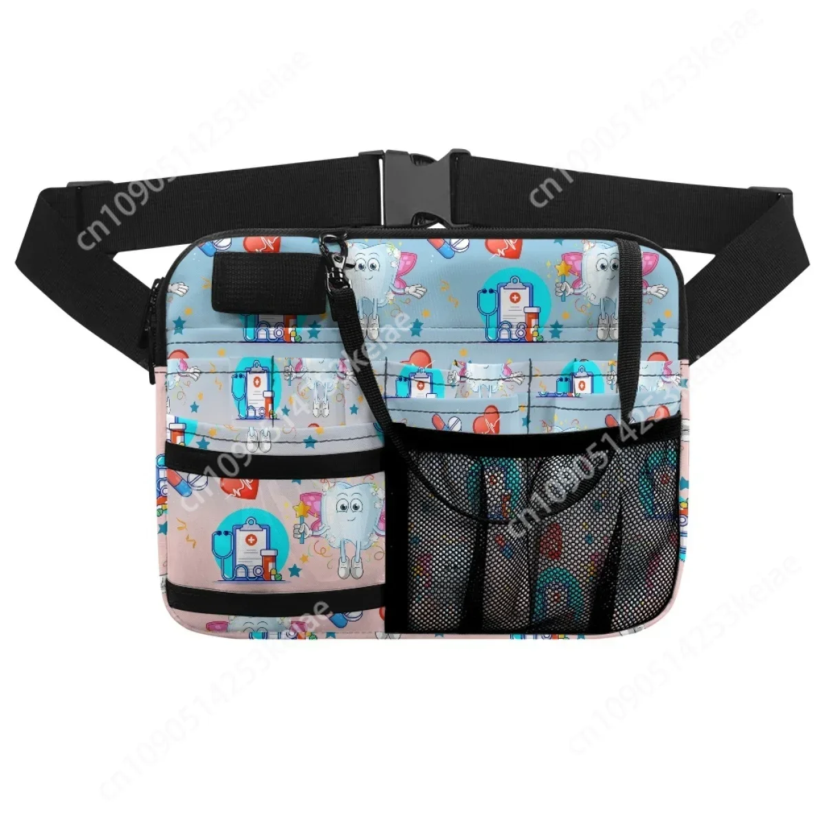 Gradient Cute Teeth Designer Waist Bag Casual Adjustable Belt Portable Practical Hospital Work Organizer Pouch for Dentists Gift