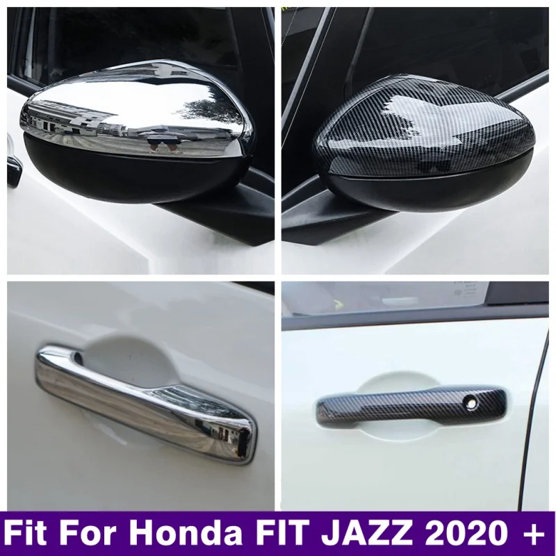 

Rearview Mirror Door Handle Cover Trim For Honda Fit Jazz GR 2020 - 2022 Chrome / Carbon Fiber Exterior Refit Kit Accessories