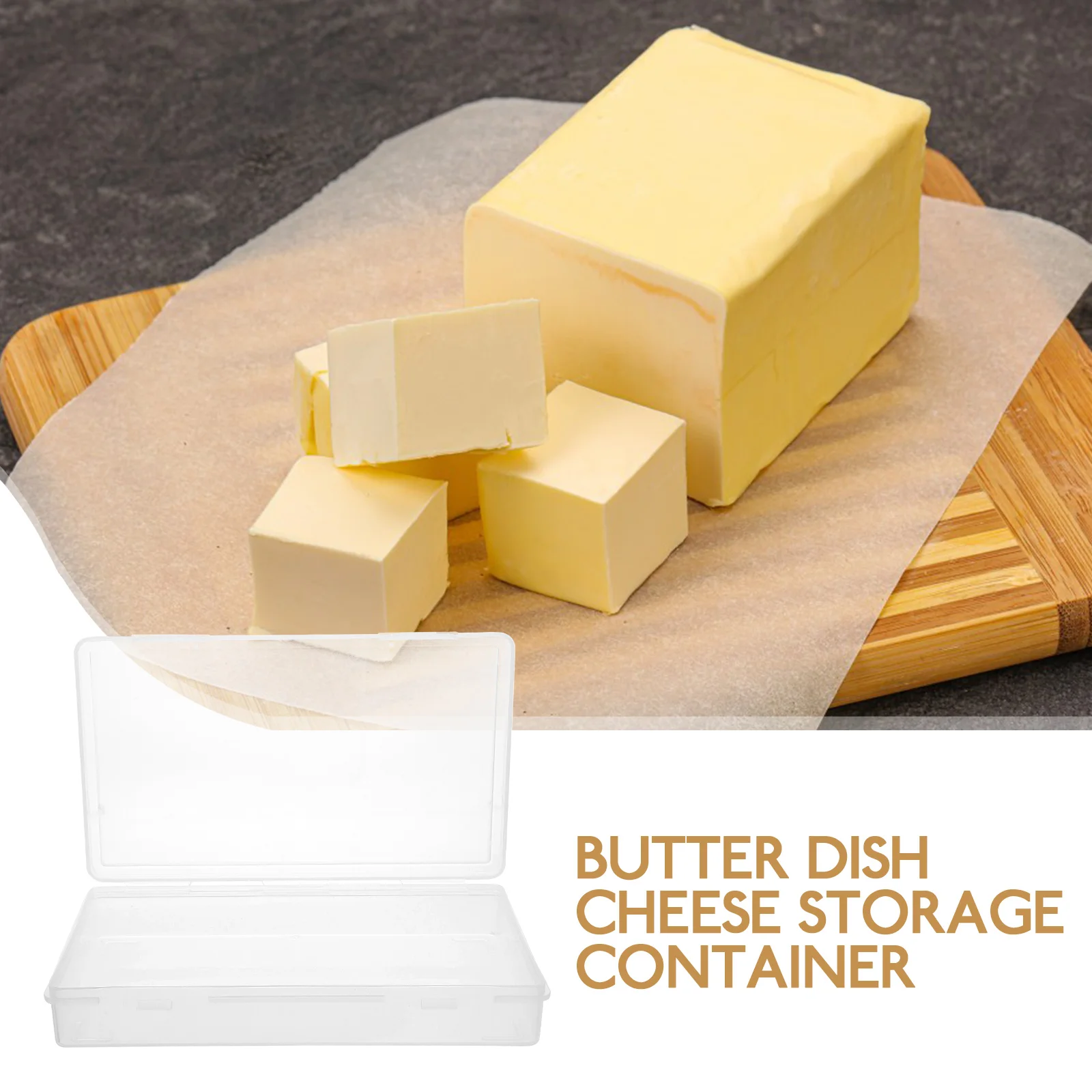 

1pc Container Refrigerator Freshness Fridge Flip Lid Transparent Design Mini Cheese Slice Containerkitchen Household Storage