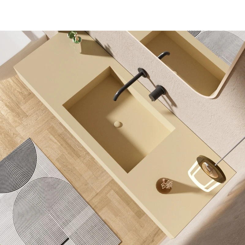 

Французская высококачественная легкая роскошная интегрированная раковина DuPont Corian, комбинация шкафа для ванной комнаты, унитаз, умывальник для лица