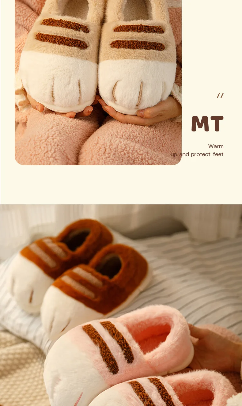 Neue Flauschige Katzenpfoten-Hausschuhe für Damen, Neuartige Kätzchen-Slipper, Flauschige Kätzchen-Hausschuhe, Damen Kawaii Anime Krallen-Slipper – Detail 14