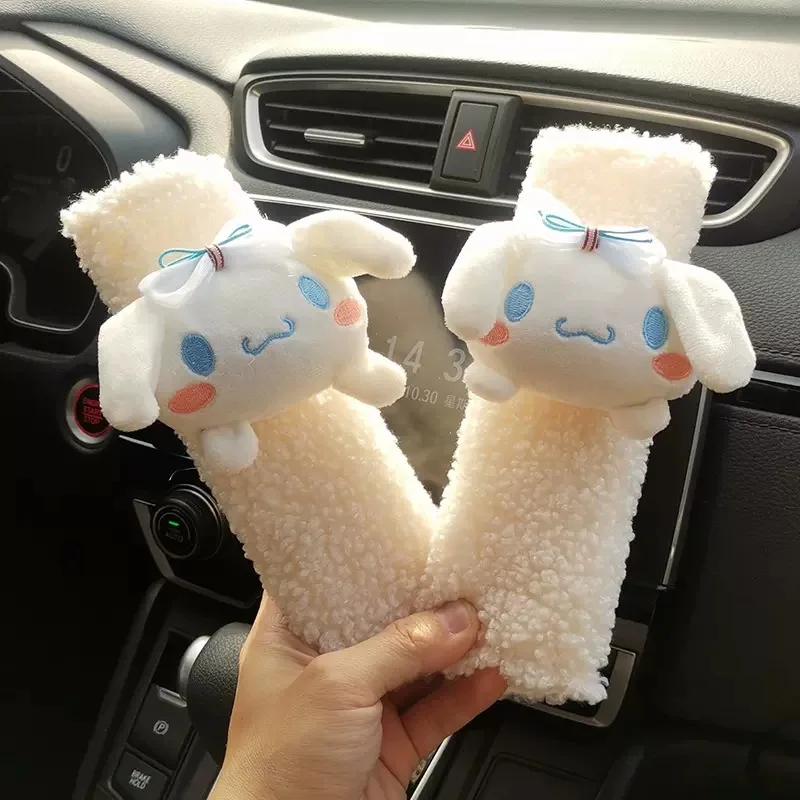 أنيمي سانريو كورومي مقعد السيارة حزام الغطاء الواقي لطيف الكرتون سينامورول أفخم اكسسوارات السيارات لوازم صبي فتاة هدية عيد