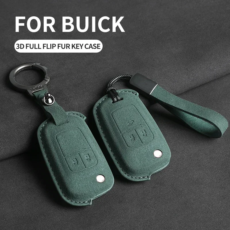 Suede Car Flip Key Case Cover For Buick ENVISION Vervno ENCORE GS 20T 28T GL6 GL8 NEW LACROSSE Excelle GT Regal Larcosse Verano