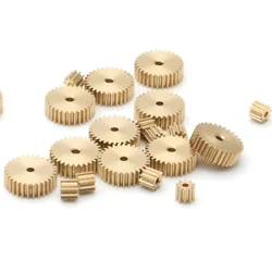 0.2M 0.8/1/2mm Brass Spur Gears 8/10/12/15/20/30/40/60 Teeth DIY Miniature Models MINI Car Model Parts