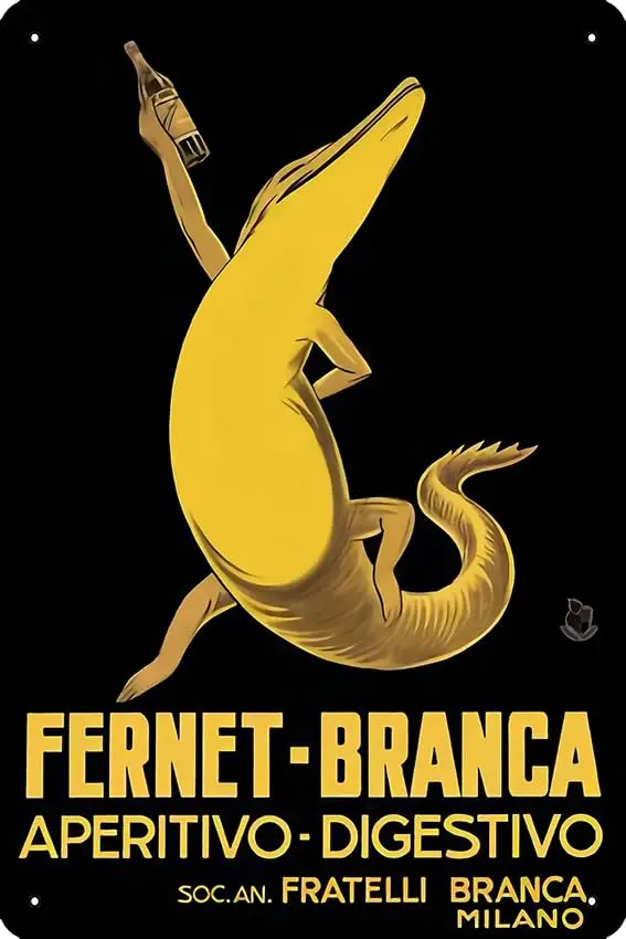 Fernet-Branca Aperitivo-Digestivo Poster Funny Metal Tin Sign for Home Kitchen Bar Room Garage Decor