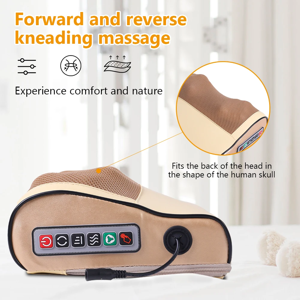 وسادة تدليك الرقبة الكهربائية مدلك الرقبة قابل للتعديل الأنسجة العميقة العجن وسادة تدليك متعددة الوظائف لساق الكتف العنق
