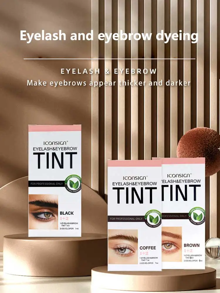 3色のまつげ眉毛染料ティントキット、長持ちする速乾性ティントブロウ染料ジェル、眉毛クリーム、眉エンハンサー、マスカラメイクツール、新商品