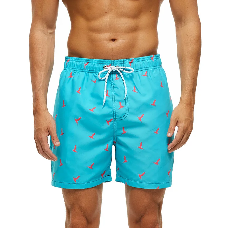 Flamingo Print Board Shorts Men Fashion Swimwear Shorts Trunk Sports Pants Men\'s Briefs Swimsuit Kid\'s Fruit Beach Short Boy