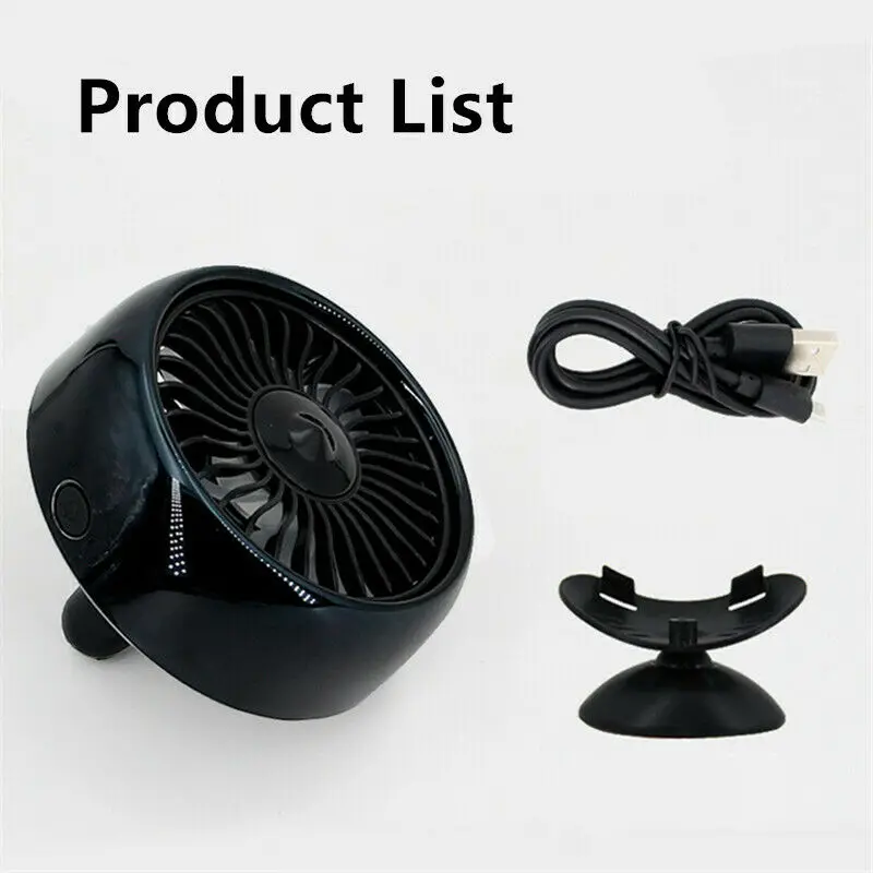 12V Car Electric Fan 360° Rotatable Air Outlet 3 Gear Speed Car Cooling Air Circulator Fan Auto Ventilation Low Noise For Car