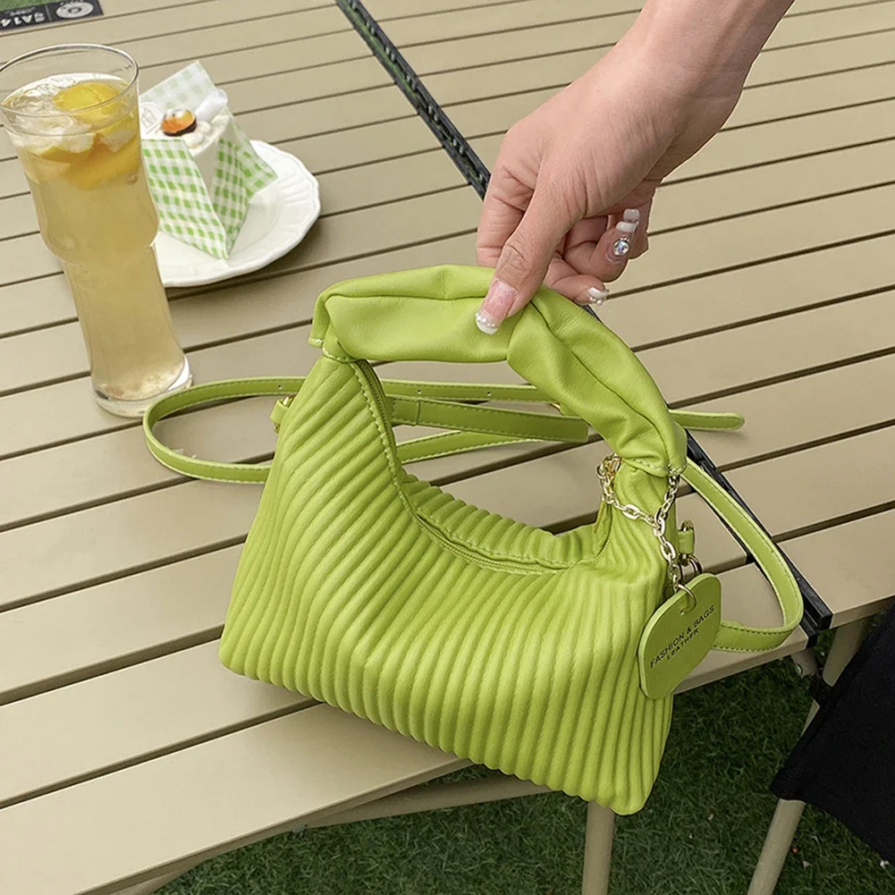 Damska modna torba Crossbody ze skóry PU plisowana chmura małe torebki Tote na co dzień proste, eleganckie torby typu Messenger