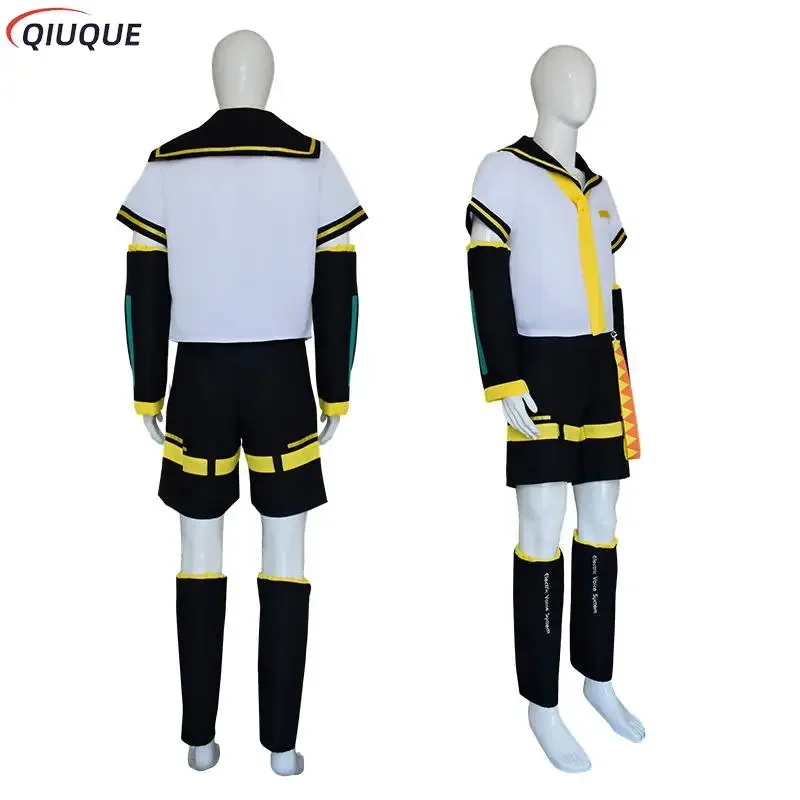 Rin Len Costumi Cosplay Parrucche Set Top Pantaloncini Cravatta Accessorio Donna Uomo Vestito