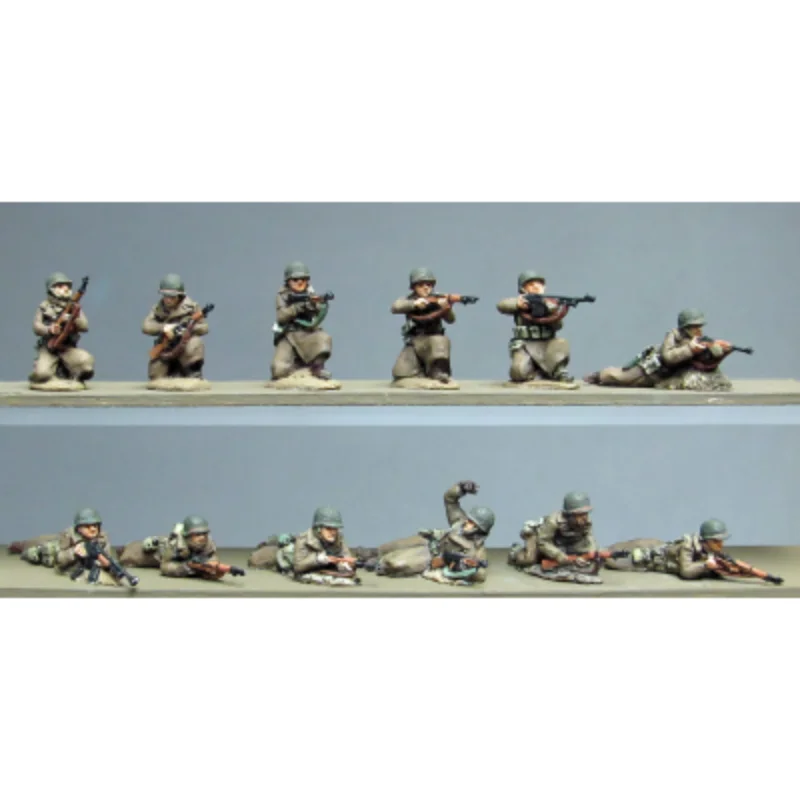 1/72 Scale Resin Figure Model Kit  American Infantry 12 People Micro Scene Layout Unassembled and Unpainted DIY Toys