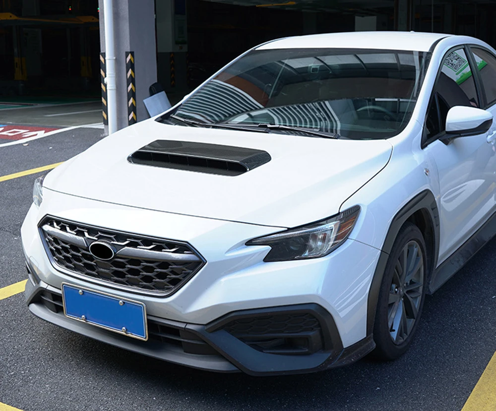 Car Styling Real Dry Carbon Fiber Engine Hood Air Vent  Fender Intake Scoop Trim Cover Sticker Decoration For Subaru WRX 2022+