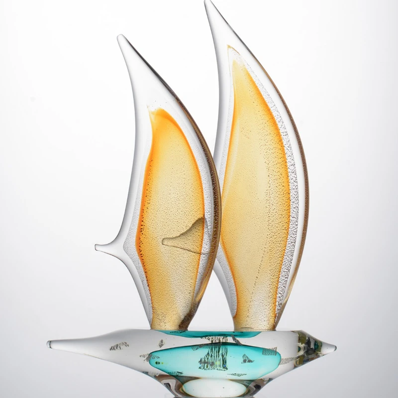 Smooth sailing, modern light luxury, simple and high-end glazed ornaments, entrance gifts, desktop decorative ornaments