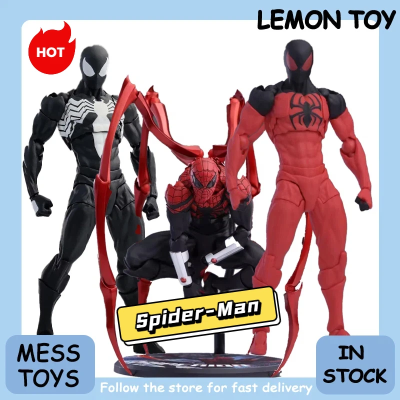 

16cm Mess Toys The Black Suit Neighbor Symbiotic Spider-Man Black Venom Suit Joint Action Figures Custom-Made Ornaments Boy Gift