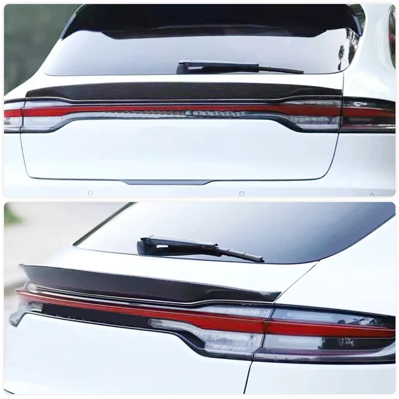 Car Rear Trunk Spoiler Wings for Porsche Macan Sport Utility 4-Door 2022 2023 Rear Middle Spoiler Wing Lip Real Carbon Fiber