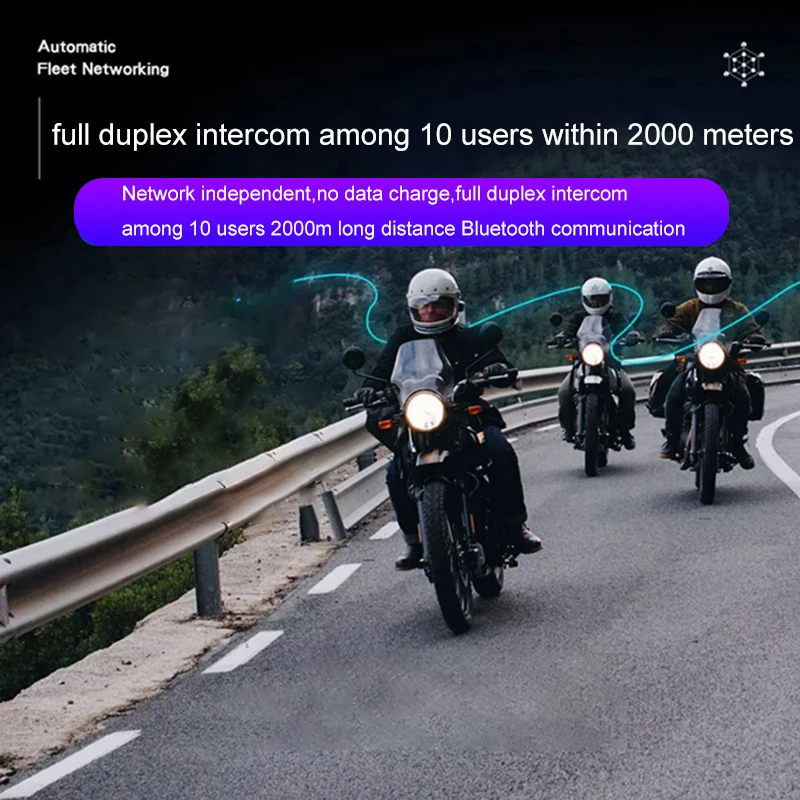 PHXIN V10S motorcycle helmet Bluetooth headset 10-person intercom full helmet half helmet waterproof anti-noise music motorcycle