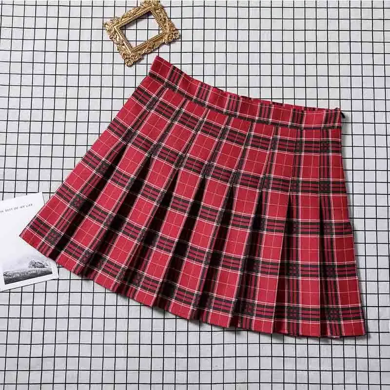 HELIAR donne Plaid dolce gonne a pieghe stile Preppy a-line a vita alta minigonne Harajuku Slim Sexy gonne estate primavera