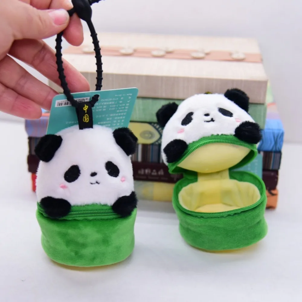 

Panda Tube Plush Coin Purse Panda Doll Pendant Panda Plush Keychain Creative Plush Cartoon Zero Wallet Children Gift