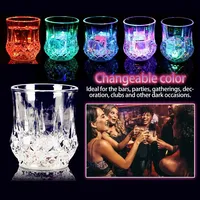 70ml LED Flashing Cup Wine Beer Whisky Mug Transparent Water Beverage Drinking Glass Mug Glowing Cup Party Decorative Supplies