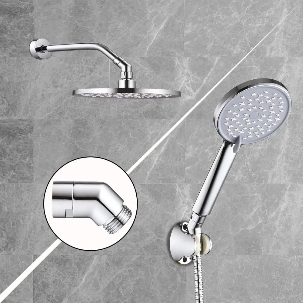 New Copper Shower Head Elbow Adapter 135 Degrees Silver Arm Elbow Extender Shower Heads Extension Pipe