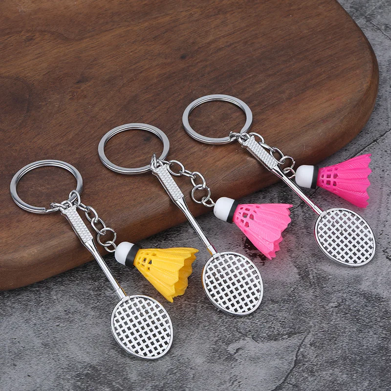 New Sports Keychain for Badminton Tennis Fans Keyring Key Fob Bag Charm Sports Equipment Accessory Gym Motivation Gift