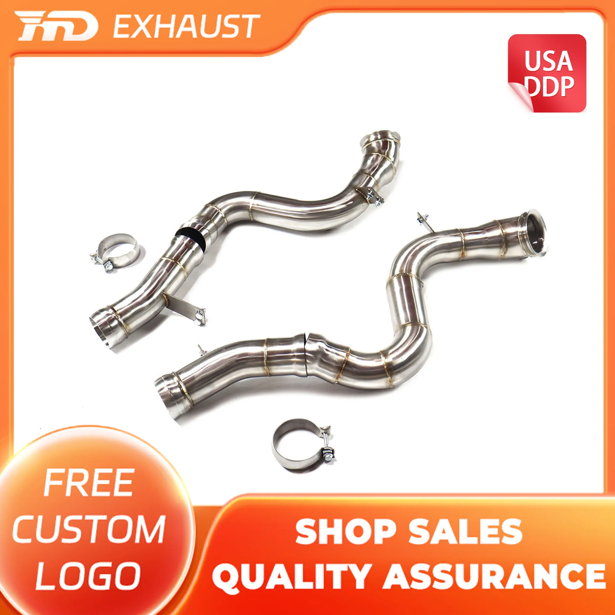 

HMD Hot sale Exhaust System High Flow Performance Downpipe for Mercedes-Benz AMG S63 W222 4.0T V6 without Heat Shield