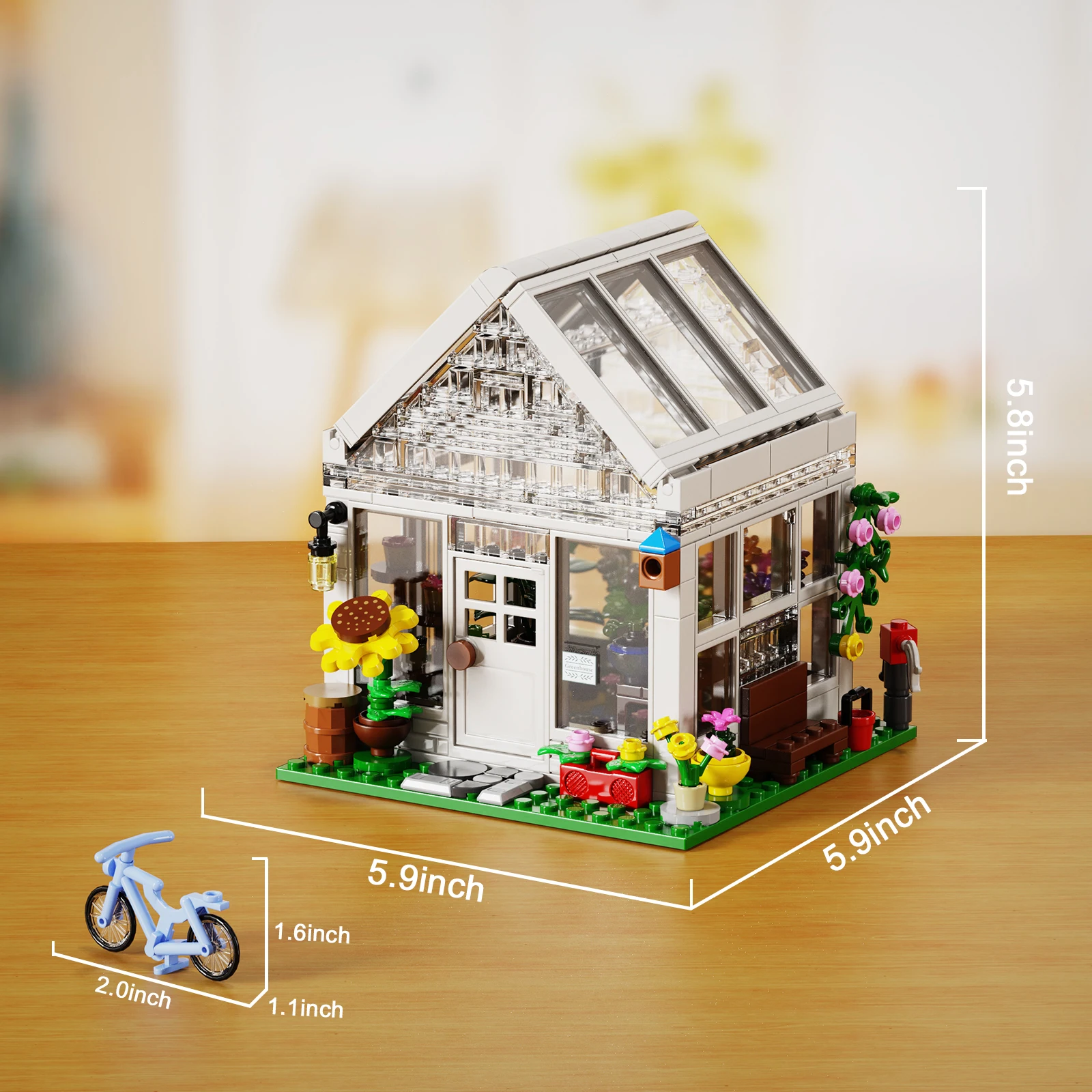 MOC Ideas Sets Garden Flower House Building Blocks Sunflower City Architecture Transparent Home Street View Toys Christmas Gift