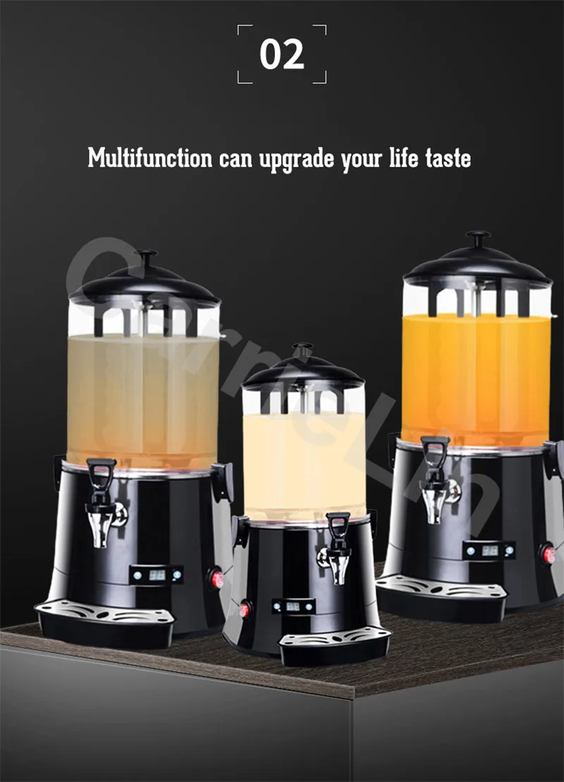 10L التجارية آلة تسخين الشوكولاتة الساخنة خلاط مشروبات كهربائية خلاط القهوة الحليب آلات توزيع الشاي