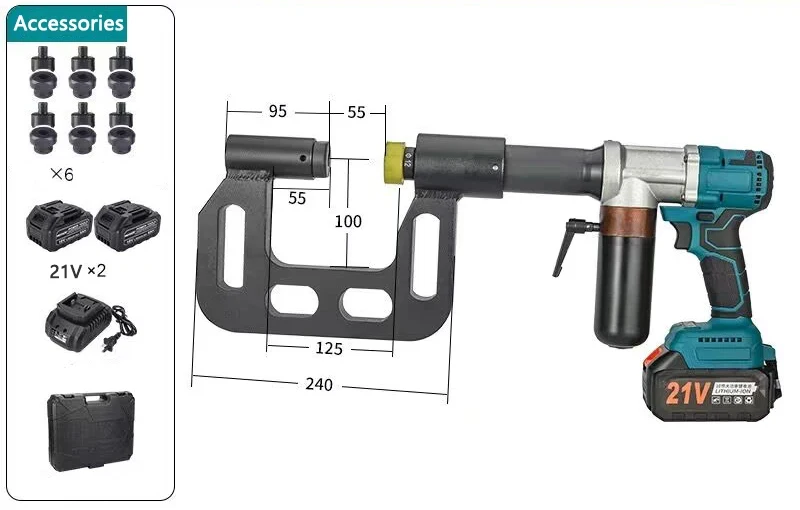 Electric Hydraulic Wire Duct Hole Opener Steel/Aluminium Sheet Hole Opening MZS-100C Iron Plate Steel Sheet Punching Machine